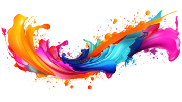 Dynamic Liquid Circle Flow. Vibrant Swirling Wave Pattern with Colorful Paint on Transparent png