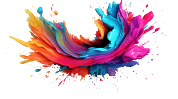 Dynamic Liquid Circle Flow. Vibrant Swirling Wave Pattern with Colorful Paint on Transparent Background png