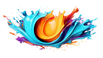 Abstract Circle Liquid Motion Flow. Curved Wave Colorful Pattern with Paint on Transparent png