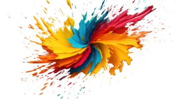 Abstract Fluid Motion Ring. Smooth Curved Waves with a Splash of Color on Transparent png