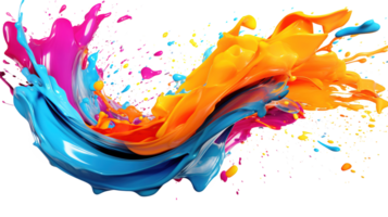 Abstract Circle Liquid Motion Flow. Curved Wave Colorful Pattern with Paint on Transparent Background png