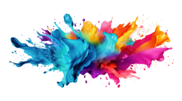 Abstract Color Splash Dynamic Paint Burst on Transparent Background png