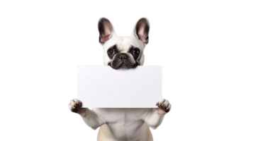 Adorable Puppy with Blank Paper Isolated on Customizable Message Space png
