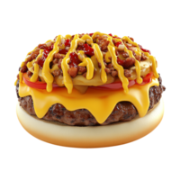 a hamburger with cheese and bacon on top png