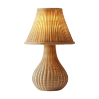 a table lamp with a woven shade png