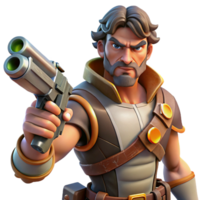 impressive abstract Space Pirate Holding a Blaster high quality png