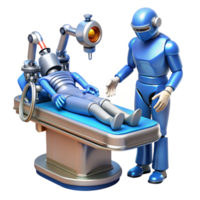 magnificent artistic Robotic Surgeon Intricate Metallic Detail premium png