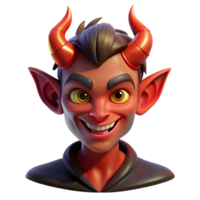 serene abstract Portrait of a Mischievous Imp with Horns A authentic png