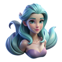 extraordinary abstract Portrait of a Graceful Mermaid with Flowing 4K png