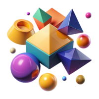 wonderful traditional Floating Geometric Shapes Colorful Field png
