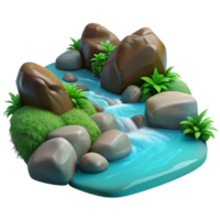 magnificent rustic Crystal Clear Stream Smooth Riverbed authentic png