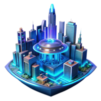 vibrant modern Cyberpunk City Towering Metropolis high resolution png