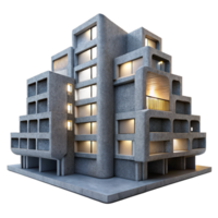 serene abstract A Brutalist Concrete Apartment Complex Wit professional png