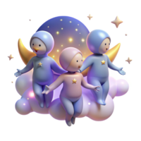 stunning rustic A Group of Celestial Beings Floating Amon high quality png