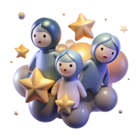 impressive artistic A Group of Celestial Beings Floating Amon original png