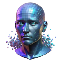 beautiful artistic A Holographic Projection of a Human Face professional png