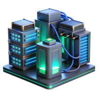 Maravilhoso abstrato uma futurista servidor quarto com linhas do glo Alto qualidade png