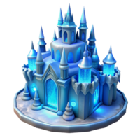 vibrant minimalist An Intricate Ice Castle Cool Blue Light original png