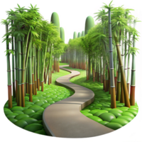 magnificent abstract A Winding Path Through a Lush Green Bam 4K png