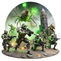 magnificent rustic A Group of Futuristic Soldiers in Power A genuine png