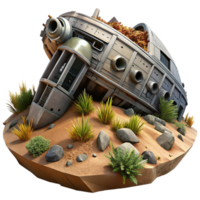 magnificent abstract Derelict Spaceship Overgrown with Vines high resolution png