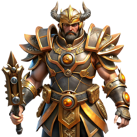 serene creative A Steampunk Warrior with Intricate Armor premium png
