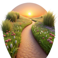beautiful contemporary A Winding Dirt Path Through a Field of Wi authentic png