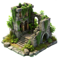 vibrant rustic A Crumbling Ancient Ruin Overgrown with V genuine png