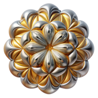 impressive classic Complex Fractal Pattern Metallic Render high resolution png