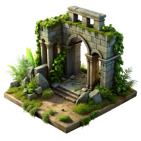 stunning classic A Crumbling Ancient Ruin Overgrown with V authentic png