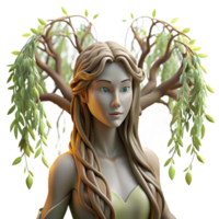 impressive contemporary A Serene Dryad Emerging from a Willow Tr high resolution png