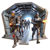 wonderful abstract A Group of Space Pirates Boarding a Derel exclusive png