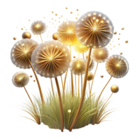 serene abstract A Field of Floating Dandelion Seeds Illum exclusive png
