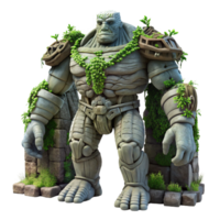 elegant minimalist A Towering Golem Made of Stone and Vines exclusive png