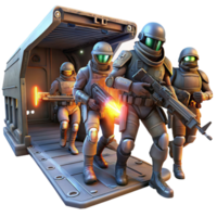 beautiful abstract A Group of Space Pirates Armed with Las 4K png