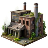 elegant minimalist A Dilapidated Abandoned Factory with Bro high resolution png