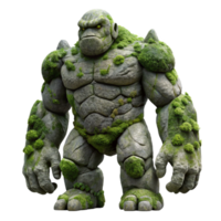 dramatic minimalist Moss and Stone Golem authentic png