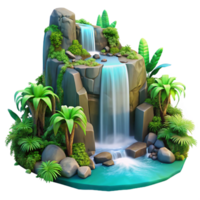 extraordinary abstract A Cascading Waterfall Surrounded by Lush authentic png