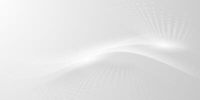 Abstract white background with dots and waves vector