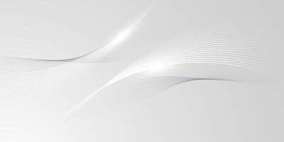 Abstract white background with wavy lines vector