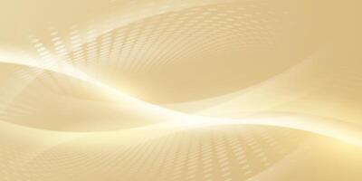 Abstract background with white and gold waves vector