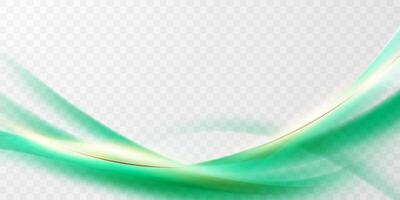 Green abstract background with curved lines vector