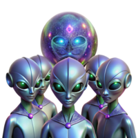 wonderful abstract A Group of Alien Diplomats with Iridescen high resolution png