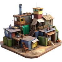 beautiful rustic A Shantytown Built from Scrap Materials G authentic png