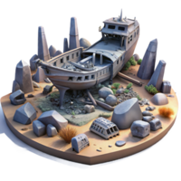 beautiful rustic A Spaceship Graveyard Filled with Decaying premium png