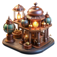 elegant abstract A Bustling Steampunk Marketplace Filled W high quality png