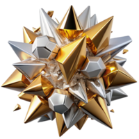 serene minimalist A Chaotic Explosion of Metallic Shards I authentic png