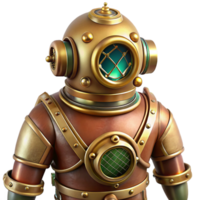 stunning minimalist A Steampunk Diving Suit with Intricate Br authentic png