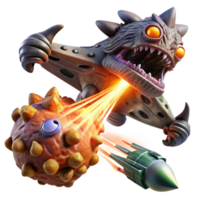 extraordinary rustic A Spaceship Battling a Giant Space Creat exclusive png