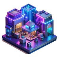 wonderful creative A Bustling Cyberpunk Marketplace Hologr high quality png